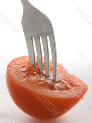 Tomato and fork
