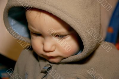 sad baby boy portrait