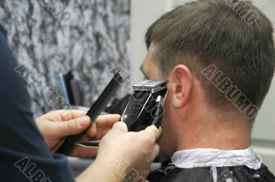male barber at work