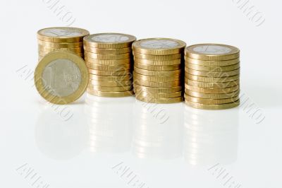 Stacked Euro Coins