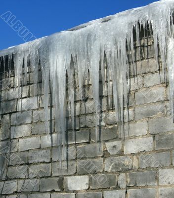 Wall from a grey brick