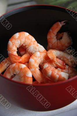 Cooked prawns