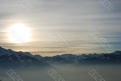 Sunset in the Alpes