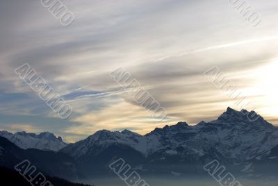 Sunset on the Alpes