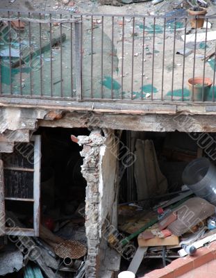 broken buildings