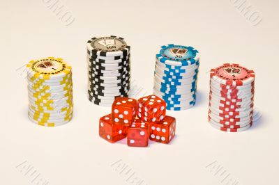 Chips and dice. Gamble.