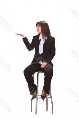 Businesswoman presenting something