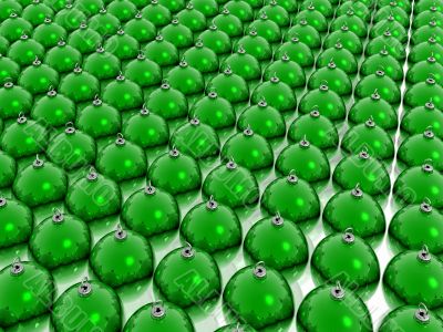 green christmas balls