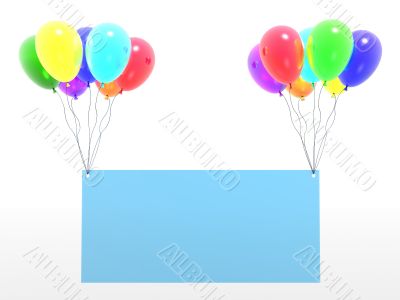 rainbow baloons with empty blank