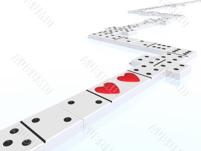 domino with heart