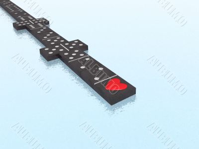 domino with heart