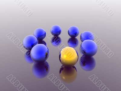 blue 3d spheres