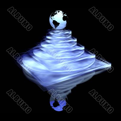 pyramid and globe