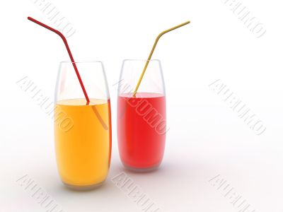 yellow and red juice