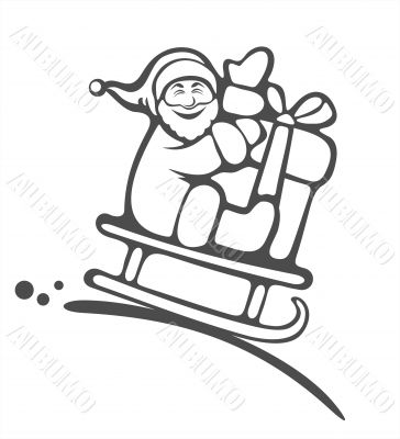 santa and gift contour