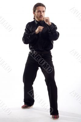 man in black
