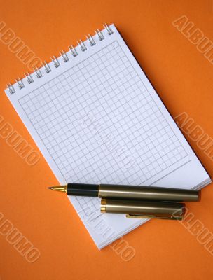 Notebook with a spiral.