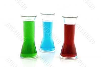 colored liquid in glass