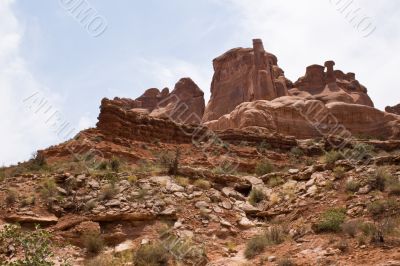 Rocky landscape. Canyons