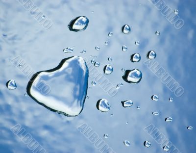 Water heart and drops