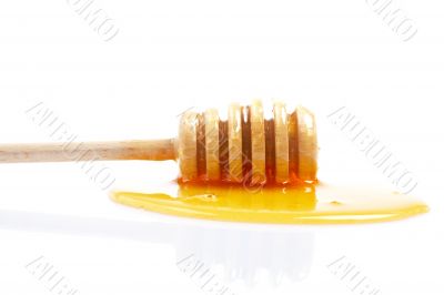 Honey and wooden drizzler