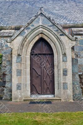 Old chapel wooden door
