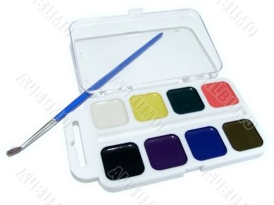 aquarelle with paintbrush
