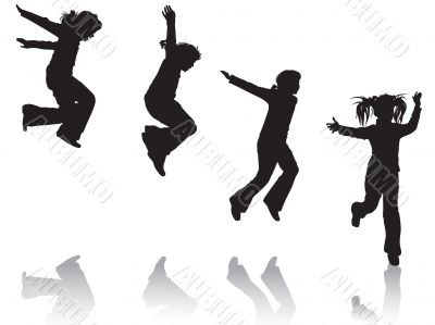 silhouette of active girl