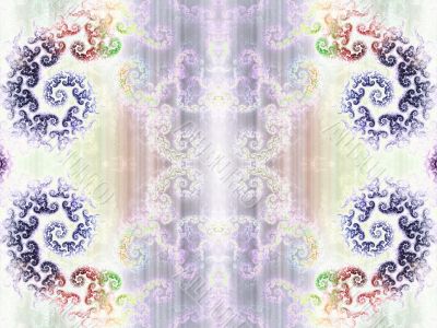 Fractal Abstract Background - Distressed corner spirals
