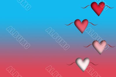 Flying Hearts Illustration