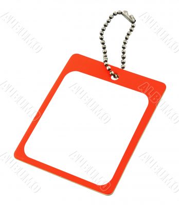 blank price tag on white