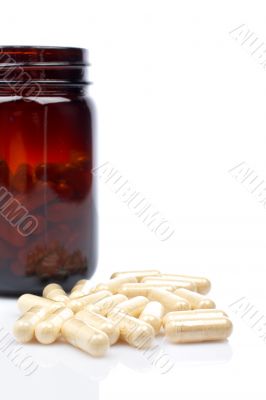 Capsules near the flask