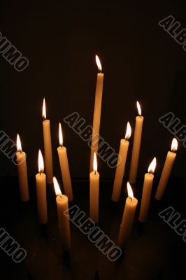 Candles in a temple