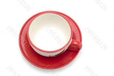 tea cup and saucer on white
