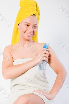 Wellness girl series water looking cute