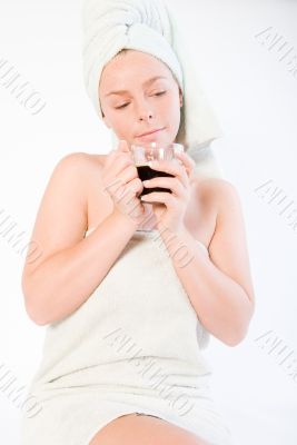 Wellness girl series coffee cup dreaming