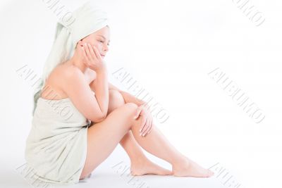 Wellness girl series sitting and waiting