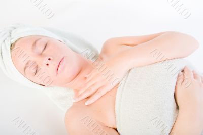 Wellness girl series laying down