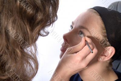 Make up artist with model