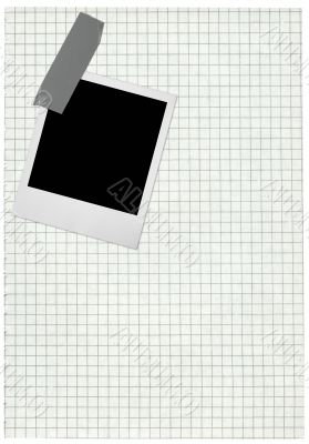 squared paper page and blank photo