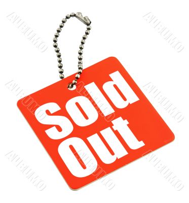 Tag with Sold out inscription