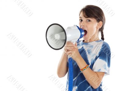 girl with megaphone