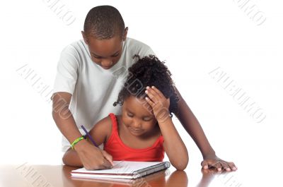 Kids studing together