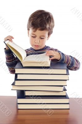 Adorable child studying