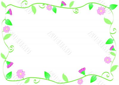 frame-leaves-flowers