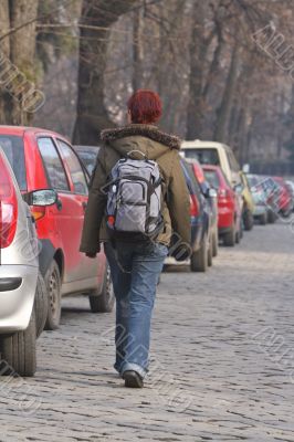 Backpacker girl