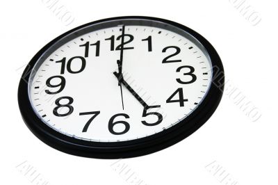Office wall clock, isolated