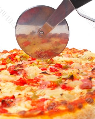 Italian pizza and cutter