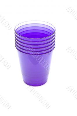 Blue plastic cups