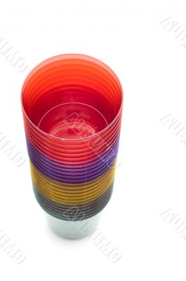 plastic cups on white